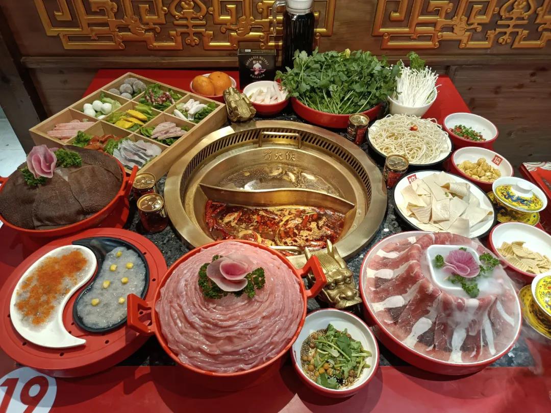 128抢门市价341元「蜀大侠火锅」鸳鸯锅底 神仙肥牛 大侠脆毛肚